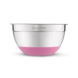 Miska nierdzewna Konighoffer 16 cm silikonowa podstawa różowa