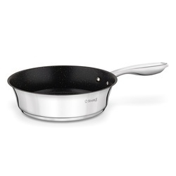 Patelnia nierdzewna non-stick na indukcję z pokrywką Starke Pro Sintesi 24 cm