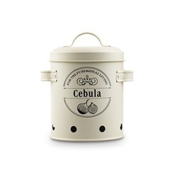 Zestaw 3 metalowych pojemników kuchennych Tadar Ziemniaki Cebula Czosnek kremowy