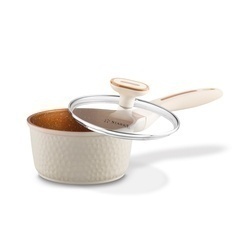 Zestaw garnków na indukcję Starke Pro Texture Creamy 10 elementów i 3 noże Toshiro