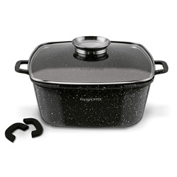 Garnek ceramiczny Konighoffer Kingstone 28 cm kwadratowy z aromatyzerem i 2 nakładki