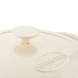 Gęsiarka żeliwna brytfanna emaliowana Konighoffer 5 l 25 x 12,3 cm okrągła kremowa