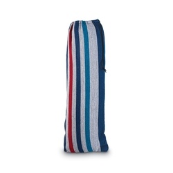 Hamak ogrodowy z 2 linami i torbą Tadar Paski Blue 200 x 150 cm niebieski