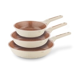 Komplet 3 patelni na indukcję Starke Pro Texture Creamy 20 24 28 cm