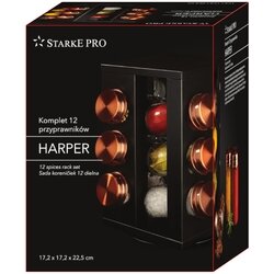 Komplet przyprawników Starke Pro Harper 12 elementów 17,2 x 17,2 x 22,5 cm czarny