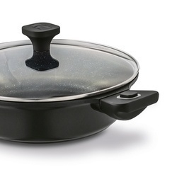 Patelnia marmurowa na indukcję krótkie uchwyty Starke Pro Svart Marble 28 cm