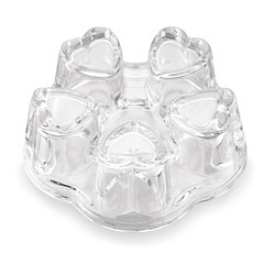Podgrzewacz szklany do dzbanka na tealight Tadar Serduszka 14,2 x 5,3 cm