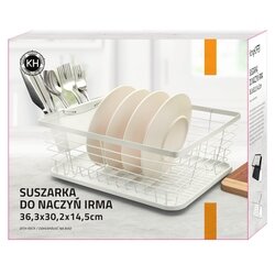 Suszarka do naczyń z tacą i ociekaczem Konighoffer Irma 36,3 x 30,2 x 14,5 cm biała