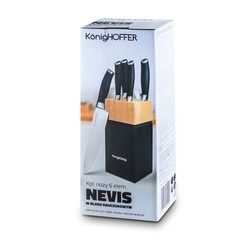 Zestaw noży kuchennych w bloku kauczukowym Konighoffer Nevis 6 elementów