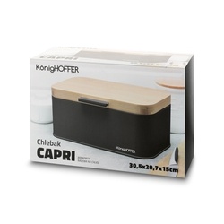 Chlebak stalowy Konighoffer Capri 30,5 x 18 x 14 cm czarny