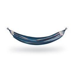 Hamak ogrodowy z 2 linami i torbą Tadar Paski Blue 200 x 150 cm niebieski