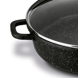 Patelnia na indukcję głęboka krótkie uchwyty Konighoffer Pollo Black 28 x 7 cm