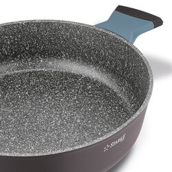 Patelnia na indukcję marmurowa z pokrywką Starke Pro Luxury Grey 28 cm krótkie uchwyty