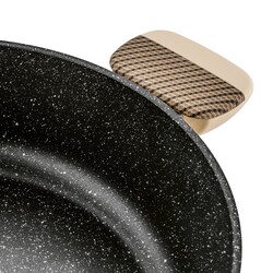 Patelnia na indukcję non stick krótkie uchwyty z pokrywką Starke Pro Light Coffee 28 cm