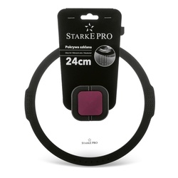 Pokrywka do garnków i patelni z silikonowym rantem Starke Pro 24 cm funkcja odcedzania