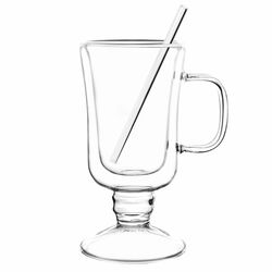 Zestaw 6 szklanek termicznych Tadar Sublime Irish 200 ml i 8 szklanych słomek