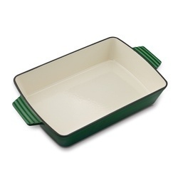 Brytfanna żeliwna emaliowana Konighoffer 39 x 23 x 7 cm zielona