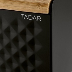 Chlebak stalowy Tadar Geometric Wood 35,5 x 21,5 x 20 cm czarny