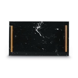 Deska do serwowania przekąsek marmurowa z uchwytami Starke Pro 35 x 20 cm czarna