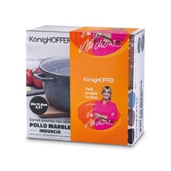 Garnek na indukcję z pokrywką Konighoffer Pollo Grey 6,3 l