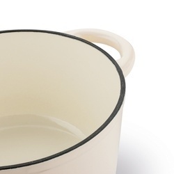 Gęsiarka żeliwna brytfanna emaliowana Konighoffer 2,8 l 21 x 10,5 cm okrągła kremowa