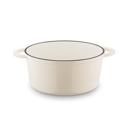 Gęsiarka żeliwna brytfanna emaliowana Konighoffer 5 l 25 x 12,3 cm okrągła kremowa