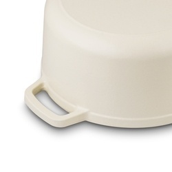 Gęsiarka żeliwna emaliowana Starke Pro 5 l 25 x 12 cm okrągła kremowa