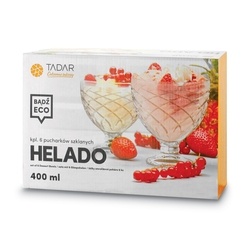 Komplet 6 szklanych pucharków deserowych Tadar Helado 400 ml