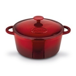 Komplet naczyń żeliwnych 5 elementów 2 garnki i patelnia Konighoffer czerwone