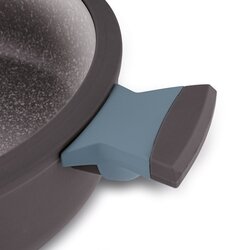 Patelnia na indukcję marmurowa z pokrywką Starke Pro Luxury Grey 28 cm krótkie uchwyty