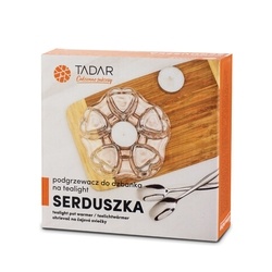 Podgrzewacz szklany do dzbanka na tealight Tadar Serduszka 14,2 x 5,3 cm