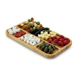 Półmisek na przekąski bambusowy Tadar 33 x 19,5 x 1,6 cm