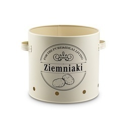 Zestaw 3 metalowych pojemników kuchennych Tadar Ziemniaki Cebula Czosnek kremowy